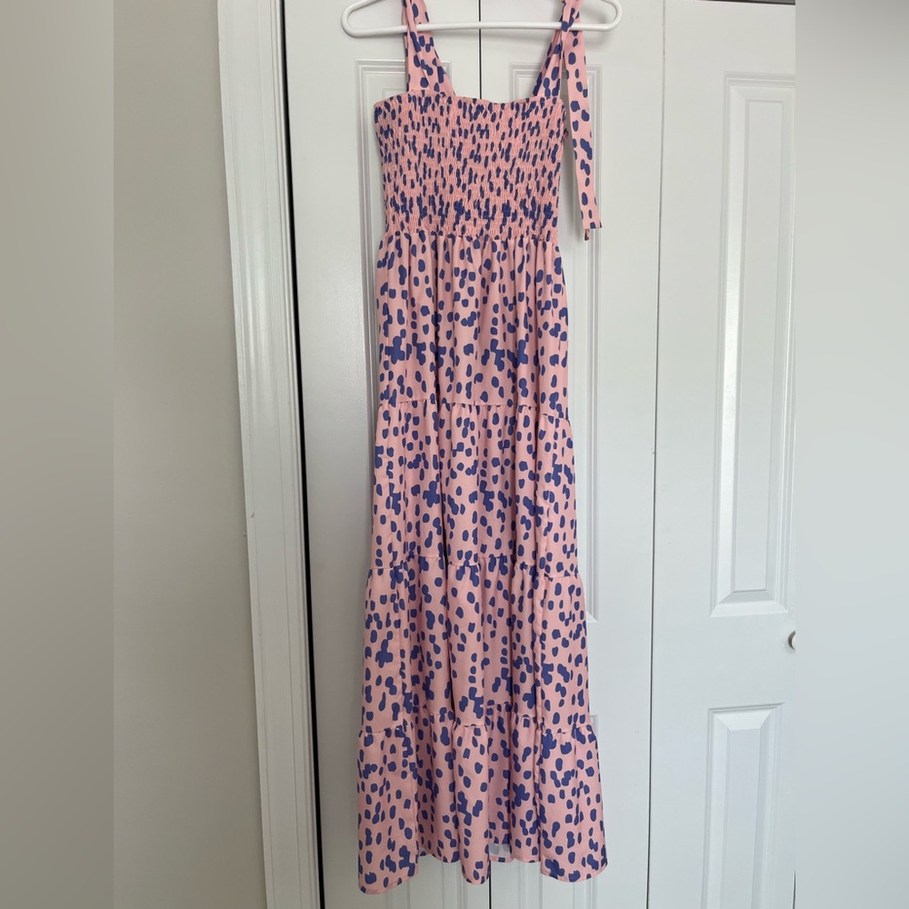Kinstell Pink and Blue Maxi Dress
